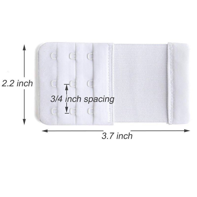 YARBAR Women's Bra Extenders 3 Hook Elastic Stretchy Bra Extension Strap Pack of 3 - Image 2